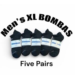 Bombas Men's XL Athletic Socks - Black, 5 Pairs